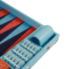 Georgia Sky Blue – Luxury Backgammon Set, Tournament Size , Blue and Orange leather Checker with Metal Rings. Including Checkers, Doubling Cube, 4 Precision Dice, 2 Cups - Image 4